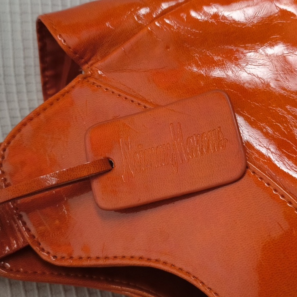 Neiman Marcus Orange Bag Vintage Vinal Tote - Picture 2 of 12